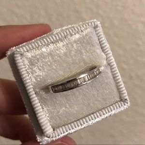 White Gold & Diamond Baguette Ring sz 7